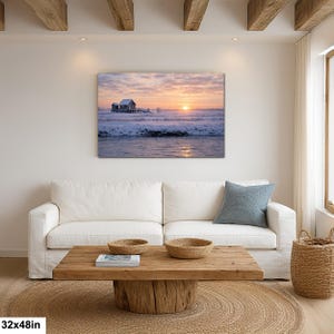 Shack Marsh Winter Landscape, Great South Bay Coastal Art Print 32x48”