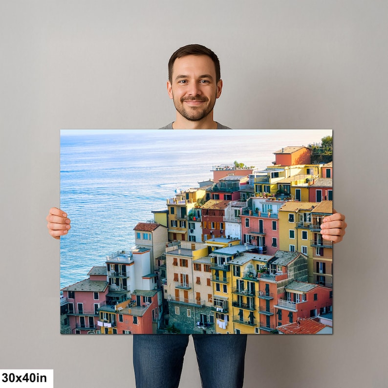 Cinque Terre Cliffside Village Wall Art | Colorful Italian Coastal Town Photographic Print | Liguria Seaside image 7