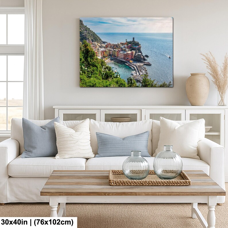 Vernazza Cinque Terre Photography Print – Colorful Italian Village Cliffside View 30x40”
