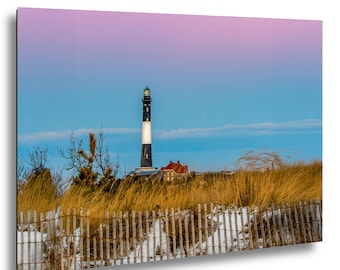 Belt of Venus, Fire Island Lighthouse Print, Earth Shadow, Coastal Beach Landscape Art