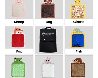Animal Sensory Adventure - 8-Piece Tactile Pads with Portable Carrying Case