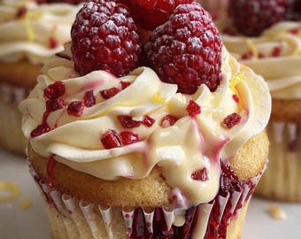 BEST RECIPE Raspberry Lemon Cupcakes Summer Dessert Treat Digital Download