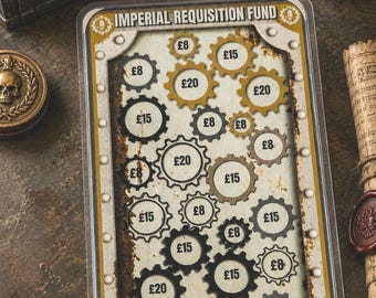 Tarjeta de reto de ahorro para juegos de guerra de fantasía / Rastreador de presupuesto para juegos de rol / Inserto para carpeta A6