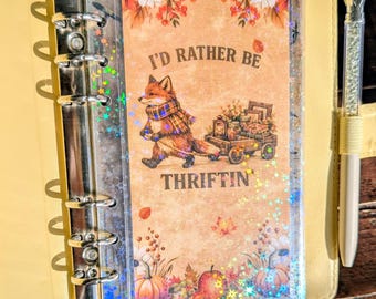 Carpeta A6 con sobres para rellenar dinero / Presupuesto original estilo Fox Cottagecore / Accesorios para agenda con temática de bosque holográfico