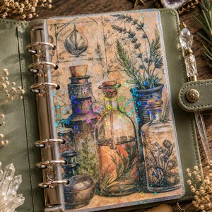 A6, A7 Binder Dividers | Witchcore Whimsical Dark Academia Vellum Planner Inserts (Set of 5)