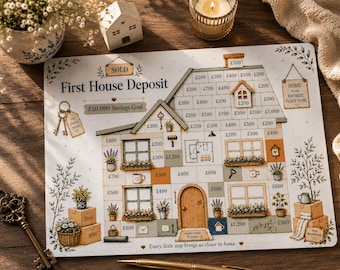 Rastreador de ahorros personalizado para la entrada de una vivienda / Objetivo personalizable para la adquisición de una propiedad (holográfico)