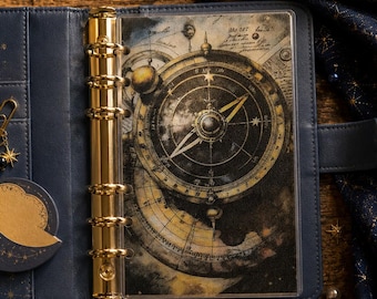 Separadores de agenda Celestial Vellum A6 / Insertos para panel de control de astrología Luna Sol