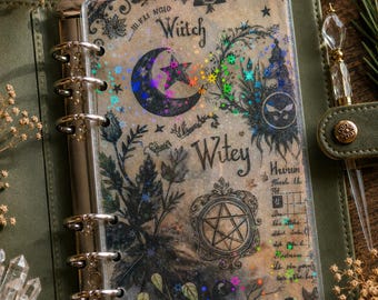 Separadores para carpetas Witchcore A6 y A7 hechos a mano / Insertos para agendas de vitela holográfica con estrellas, juego de 10
