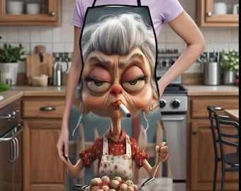 Funny Grandma Apron | Playful Kitchen Apron for Women & Men, Novelty Cooking Gift