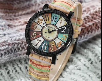 Women's Casual Watch, Round Faux Leather Strap Quartz Watch, Elegant & Easy Everyday Timepiece