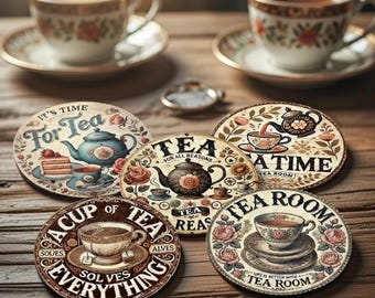 Wooden Coaster Set – Heat-Resistant Tea & Coffee Cup Pads, Set of 6