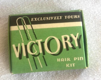 Vintage WWII Victory Hair Pin Kit, Smith Victory Corp. Wartime Ephemera