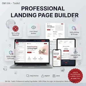 Landingpage-Baukasten | HTML-Website-Ersteller | Verkaufsvorlage ohne Programmierung | Micro-SaaS-Tool für Webentwickler