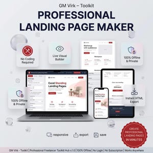Landing Page Builder | HTML Website Creator | No-Code Sales Template | Web Developer Tool Micro SaaS