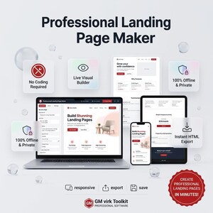 Landing Page Builder | HTML Website Creator | No-Code Sales Template | Web Developer Tool Micro SaaS