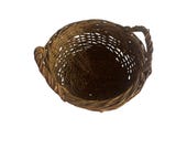 Rustic Hand Woven Grapevine Basket Round Brown Wicker Decor with Handles 7 Inch