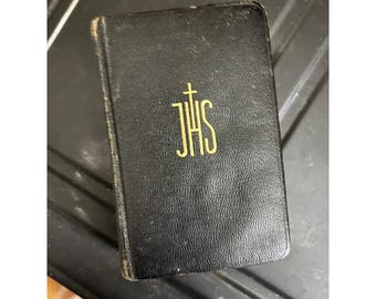 Vintage 1935 Perlen der Andacht Libro de oración católica alemana JHS Monograma de oro