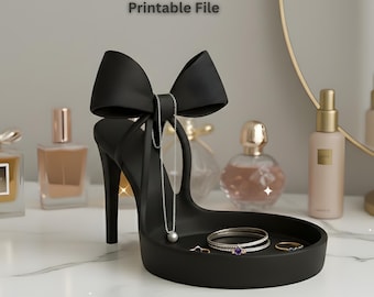 High Heel Jewelry Holder STL | Shoe Jewelry Organizer | 3D Printable Ring & Necklace Stand | Unique Vanity Decor Gift for Her