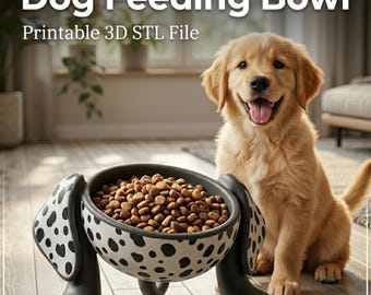 Dog Feeding Bowl STL | Cute Dog Bowl 3D Print File | Pet Food Bowl Design | Puppy Bowl Holder | Unique Dog Lover Gift STL