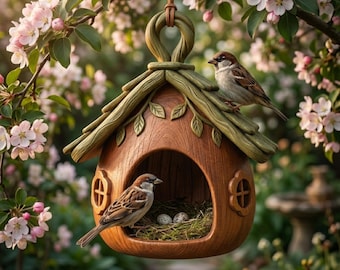 Whimsical Bird House STL File | Hanging Birdhouse 3D Print | Birds lovers | Outdoor Bird Nest | Printable STL