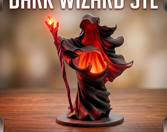 Dark Wizard STL File, Halloween Decor Statue, Grim Reaper 3D Print, Gothic Sorcerer Model, Horror Figurine, DND Miniature STL