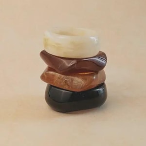 Resin Bangle Stack, Chunky Resin Bangles, Acrylic Statement Bracelets, Wide Cuff Bangles, Boho Bangle Set, Minimalist Jewelry Gift