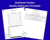 Gratitude Tracker Printable PDF, Weekly Reflection Worksheet, Mindfulness Journal Page, Self Care Planner Insert
