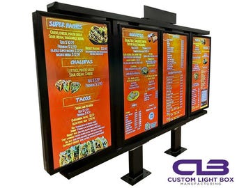 Tablero de menú LED para exteriores ModuLite 96 48 con gráfico (impresión) personalizado - Letrero luminoso comercial para exteriores (no incluye envío)