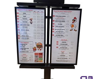 Tablero de menú LED para exteriores ModuLite 48, personalizado, con pintura e impresión completas. Letrero de caja de luz comercial para exteriores (no incluye envío).