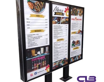 Tablero de menú LED UniLite 72/60 con gráfico (impresión) personalizado para exteriores - Letrero luminoso comercial para exteriores (no incluye envío)