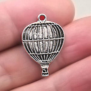 Hot Air Balloon Charms, Balloon pendant beads, up to 30 pcs, Antique Silver 17X24mm CM1233S
