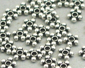 Daisy Spacer 5mm Beads Antique Silver 100pcs SB003SA