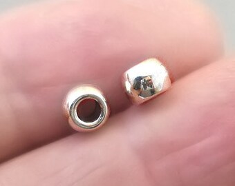 Barrel Spacer Beads, Small Plain Tube Beads, up to 80 pcs, Antique Silver 4X5.5mm BD0172S