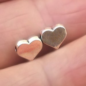 Heart Beads, Small Heart Love Beads, up to 30 pcs, Antique Silver 6X7X2.4mm BD0258S