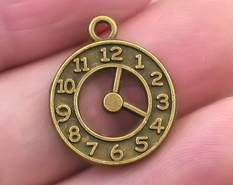 Clock Charms, Watch pendant beads, up to 30 pcs, Antique Bronze 18X21mm CM1250B
