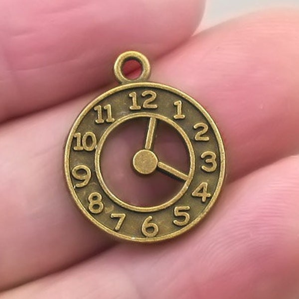 Clock Charms, Watch pendant beads, up to 12 pcs, Antique Bronze 18X21mm CM1250B