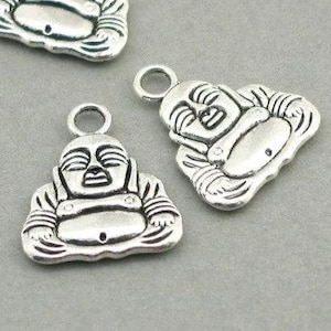 Buddha Charms, Buddha pendant beads, up to 30 pcs, Antique Silver 16X20mm CM1021S