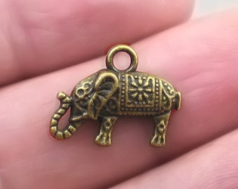 Elephant Charms, Small Elephant pendant beads, up to 40 pcs, Antique Bronze 13X17mm CM0466B