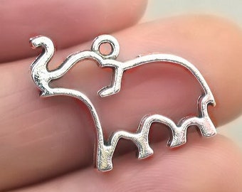 Elephant Charms, Elephant pendant beads, up to 8 pcs, Antique Silver 21X26mm CM1784S