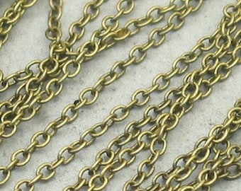 Cable Chain, Bronze Plated Brass Chain, Oval Link Chain, 3.3Ft or 1 meter per unit CHB0101