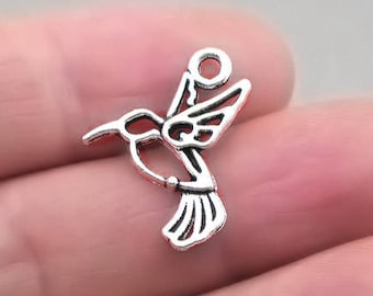 20//50pcs Jewelry DIY Hummingbird Bird Alloy Charms Pendant 18x15mm