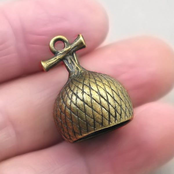 Acorn Cap Charms, Large Tassel Acorn Cap 3D pendant beads, up to 3 pcs, Antique Bronze 18X25mm CM1801B