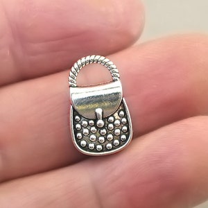 Purse Charms, Handbag 3D pendant beads, up to 20 pcs, Antique Silver 12X18mm CM1682S