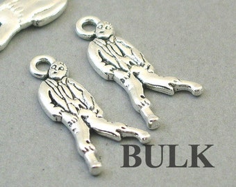 BULK 30 Zombie Charms, Wholesale Walking Dead Halloween pendant beads, Antique Silver 13X27mm CM1557S