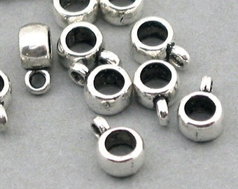 Bails, Plain Bails, Small Simple Bails, up to 80 pcs, Antique Silver 6X9mm BS01039SB