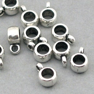 Bails, Plain Bails, Small Simple Bails, up to 30 pcs, Antique Silver 6X9mm BS01039SB