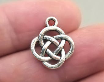 Celtic Knot Charms, Irish Knot pendant beads, up to 16 pcs, Antique Silver 16X19mm CM0896S