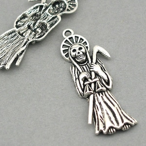 Grim Reaper Charms, Grim Reaper pendant beads, up to 8 pcs, Antique Silver 19X51mm CM0547S