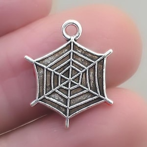 Spiderweb Charms, Halloween Spiderweb pendant beads, up to 30 pcs, Antique Silver 16X20mm CM1981S