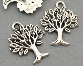 Tree Charms, Tree of Life pendant beads, up to 30 pcs, Antique Silver 17X22mm CM0019S